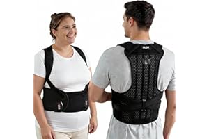 HLGO Posture Corrector for Women and Men Back Brace Posture Support Spine Align Back Straightener Adjustable Posture Corrector Black XXL