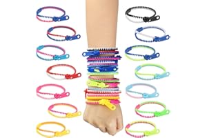 LANMOK 28 Pz Braccialetti con Cerniera Braccialetti con Zip per Amicizia Bracciali con Cerniera Fidget Amicizia per Bambini Concentrato Giocattolo per Feste Ammazzare Tempo Hallown Regalo