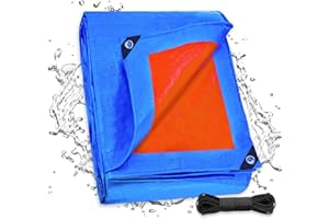 Dellna Abdeckplane mit Ösen, 6x6m Abdeckplane Wasserdicht & UV-stabilisiert,130g/㎡ Gewebeplane Reißfest, Schutzplane Universell für LKW, Pool, Camping, Trampolin, Holz Gartenmöbel,Sandkasten