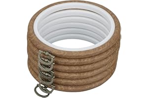 HODEACC 6 Pack 6.7 inch Mini Imitation Wood Plastic Circle,Embroidery Hoop Cross Stitch Hoop Ring for DIY Art Craft Handy Sewing