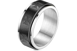 FaithHeart Bague Tournante Homme Acier Inoxydable,Bagues Celtique/Etoile de David/Religieux,Bijoux Anneau Anti Stress Taille 54-66.5,Unique Cadeau Anniversaire pour Hommes Garçons