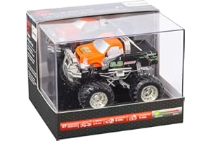 invento just play - RC Mini Off-Road-Truck Orange, 27 MHz 2-Kanal, mit Ladekabel, Ferngesteuerter Mini Monster Truck, Mini RC Geländewagen, mit LED-Beleuchtung, Coole Geschenkverpackung, ab 8 Jahren