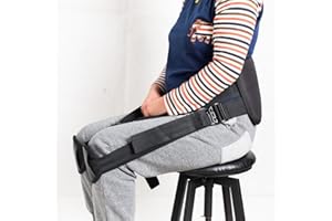 MELOTOUGH Support Belt for Better Back Whole Day Back Pain Relief -Posture Correcting Harness & Relieve Sciatica, Keeps Back Straight While Seated, Suitable in Office or at Home or Outdoors (Black)