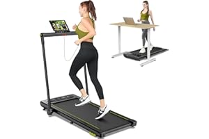 THERUN Folding Treadmill for Home, 2.5HP Under Desk Treadmill w/Remote and LED Display, Foldable Walking Treadmill w/ 3 Countdown Modes & 12 Programs, Shock Absorption, 1-12KM/H, No assembly
