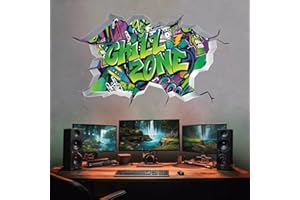 TOARTI 3D Graffiti Wandtattoo Jugendzimmer Spruch CHILL ZONE Wandbild Wandsticker Teenager Mädchen & Junge Grafitti cool Wand Aufkleber Jugendliche Zimmer Deko