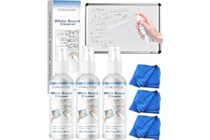 COWANIEE 6 Pcs Whiteboard Cleaner Spray Set, White Board Cleaner Spray with Towel for Schools Offices Classrooms (300 ml)
