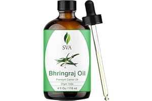 SVA ORGANICS SVA Bhringraj Premium Carrier Oil 4oz (118ml) with Dropper for Hair Oiling, Scalp Massage & Skin Care