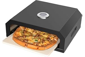 El Fuego® Pizzaaufsatz für alle Grillarten geeignet (Gas, Holzkohle, Elektro), mit Thermometer, Pizzaeinsatz