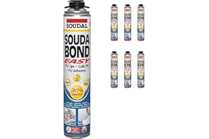 TRULY PVC SUPPLIES 6 x Soudabond Easy Bonding PU Adhesive Soudal Gun Grade Foam Based Fixing Plasterboard Panels