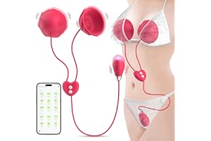 Vibrator Sexleksaker för Kvinnor Par - Bröststimulerare Vibrationer för Kvinnor Klitorisstimulator för Henne BDSM Sexleksaker, Bröstvårta Suger Vibratorer Sexleksaker med 9 Vibrationslägen & APP-Kontr