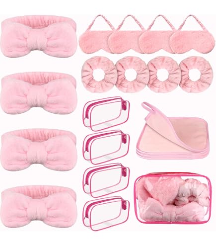 18 pièces Fournitures pour soirée de spa pour 6 sques de spa, 6 sacs fourre-tout, 6 bandeaux pour fête de riage de spa de fleurs d'anniversaire
