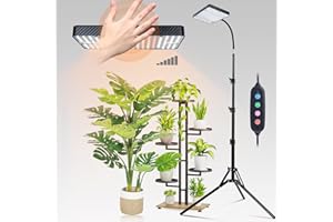 FECiDA Standing Grow Lights for Indoor Plants Full Spectrum, Stepless Dimming Grow Light with Stand for Tall Bonsai Plants, 4/8/12/16 Hr Timer, 2000 Lumen, Bright Enough, 24"-64" Height Adjustable