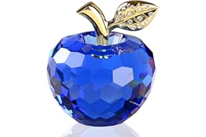 DOJOZ Kristall Apfel Briefbeschwerer Handwerk Dekoration Tischplatte Ornament Statue Home Decor (blau)