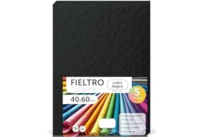 m-office Pannolenci Colorati, Feltro per Lavoretti Creativi, Cucito e Patchwork, Materiale per Scrapbooking e Decorazioni, Set Colori DIY, Ideale Artigianato e Fai-da-te, 40x60cm (Nero, 5pz)