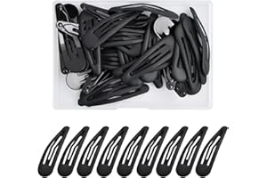 KYSUN 30 Stk Haarspangen, 5 cm Für Mädchen, Barrette, Haar Clips Metall, Kinder (Schwarz)