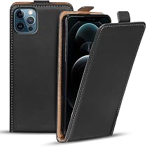 Adicase Leder Flip Case Für IPhone 12 Mini – Klapphülle Mit Kartenfach & Magnetverschluss, Schwarz
