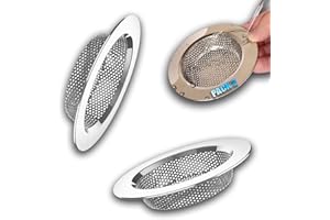 CT CASTOR TROY Colador De Fregadero De Cocina - Pack 2 Filtro Fregadero Cocina De Acero Inoxidable - Apto para lavavajillas - Filtro Desague - Sink Drain Strainer