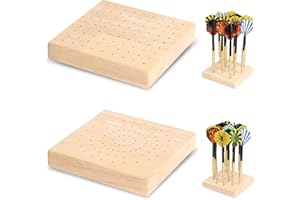 YGKYMVW Darthalter Holz Dartpfeile Halterung, 2 Stück Unterschiedliche Platzierung der Löcher Dart Aufbewahrung, Dart Ständer für Jede Art von Dartscheibe Passend für Steeldarts und Softdarts