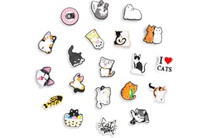 Barlone 20 Stück Cartoon Katze Schuh Charms für Crocs, PVC Shoe Charms, Schuhanstecker für Crocs, Anstecker Schuhanhänger Schuhe Charm für Schuhe DIY Dekorationen Kinderpartys Geschenk