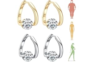 FLOSSTY 2 Paar Lymphdrainage-Ohrringe, Lymphvitations-Magnettherapie-Germanium-Ohrringe, Lymphdrainage-Ohrringe zur Gewichtsreduktion