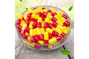 KAXILU 1000 pz/lotto 11 colori gelatina capsule vuote, capsule vuote di gelatina colorate pillola vuota, medicina capsula dimensione 0 # (Giallo Rosso)