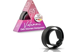 ‎VOLUMMI Volummi Haargummi Schwarz – Innovativer Zopfgummi für sichtbar mehr Volumen im Pferdeschwanz – Starker Halt & schonend für Haare – Das Original Made in Germany [True Black M für mittlere Haarstärke]