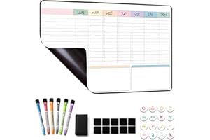 MCCORL Planificador Semanal Magnetico,Pizarra Nevera Magnetica,Organizador Semanal,Calendario Semanal Planificador Magnetico Nevera,To Do List 42×28cm - en español