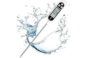 HOUDIAN Digital kitchen Thermometer Cooking food, Accurate Thermometer with long Probe, instant read with large LCD screen, ℉/℃ Button for Hot Beverage, Meat, Grill, BBQ, Jam, water（Battery included）