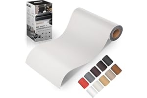 FBKOQKU Patch de Réparation en Cuir, 10 x 200cm Reparation autocollant cuir, Patch Cuir Auto-adhésif rénovation pour Canapé, Siège, Vestes, Artisanat（Blanc）
