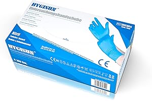 HYGISUN Einweghandschuhe Einmalhandschuhe Nitrilhandschuhe 100 Stück/Box, puderfrei, Einmalhandschuhe, Untersuchungshandschuhe, Handschuhe blau in Gr. S, M, L, XL (S Size)