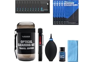 VSGO DKL-15 Professional Cameras Cleaning Kit with Lens Cleaning Pen Lens Cleaning Air Blower and Camera Cleaning Fluid, Compatible for Canon, Nikon, Sony DSLR Cameras(19-in-1 Kit)