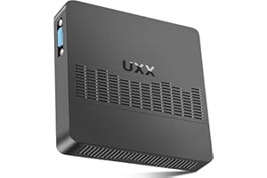 UXX Mini PC Unterstützung 512GB M.2 SSD Erweiterung, N3350 Micro Desktop Computer 64GB eMMC, Gaming PC 4K UHD Dual Display, BT, 2.4/5G WiFi, USB 3.0, HDMI für Büro/Home (Gray)