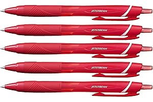UNI Jetstream Colours SXN-150C Lot de 5 rollers rétractables 0,7 mm Rouge