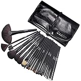 Pennelli Make Up,Cadrim 24 Set di pennelli professionali per trucco trucchi,pennelli trucco con borsa (24 Nero)