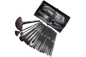 Brochas de Maquillaje,Cadrim 24pcs Maquillaje Profesional Pinceles Maquillaje de Ojos Rubor Contorno de los Labios Corrector Brochas Cosméticas + Bolso Negro