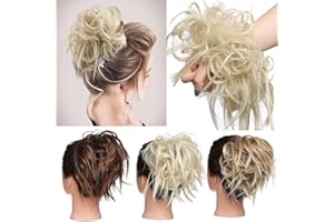 ‎TESS TESS Haarteil Dutt Haargummi mit Haaren Glatt struppige Haarknoten Hochsteckfrisuren günstig Haarverlängerung für Frauen 45g Blond
