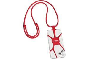 VONMÄHLEN - Infinity uniwersalny łańcuszek na telefon komórkowy do zawieszenia - kompatybilny z każdym telefonem komórkowym i smartfonem - silikonowe etui z paskiem na telefon komórkowy - designerski ochraniacz z silikonu - smycz na telefon komórkowy z nylonu (czerwona)