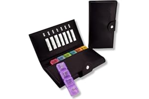 MEDIPILL - Pilulier Semainier | Organisation Hebdomadaire des Médicaments | 28 Compartiments | 7 Jours, 4 Moments de Prise par Jour | Sacoche Aimantée Incluse | Arc-en-ciel | Français (Une Pièce)