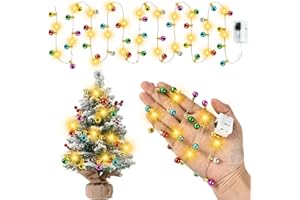 EKKONG Mini Luci LED a Batteria 2 Metri Micro LED per Albero di Natale Lucine LED Decorative a Batteria Piccole Accessori per Casa Delle Bambole LED Porta Degli Elfi (C)