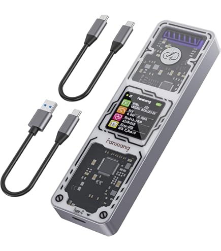 CoolBox Boîtier SSD M2 NMVe Et SSD SATA 2.5 Avec écran Tactile MiniChase PS32, USB3.2 10 Gbps, Aluminium, Formats M.2 2242, 2260 Et 2280, Support UASP, Montage Simple Sans Outils - 9