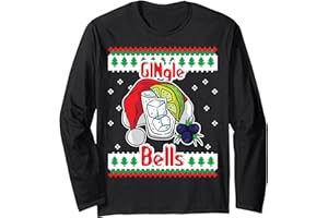 BCC SANTA'S CHRISTMAS SHIRTS & JOLLY GIFTS GINgle Bells Gin Tonic Glass Santa Brutto Maglione Natale Maglia a Manica