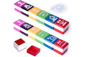 OFFICE BOX PracticOffice - Pack 6+6 Sellos Motivación para Niños y Jovenes, Ideal Padres y Profesores. Catalán e Inglés