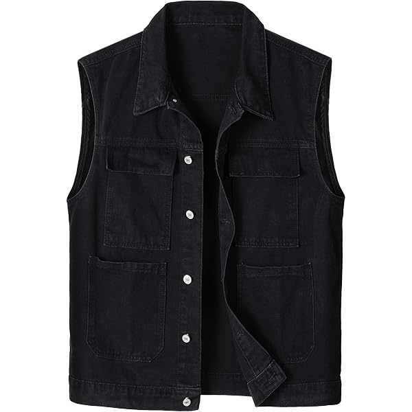 Style Motard Gilet Denim Homme Youthup - Sans Manches Vintage Déchiré Look Motard Décontracté