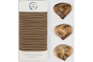 24 Pcs Light Ash Brown Crazy Bobble® Premium Non-Metal Hair Elastics Hair Bands 4mm Thick Hair Ties For Adults and Kids