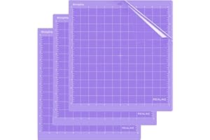 ‎REALIKE REALIKE Stronggrip Schneidematte für Explore One/Air/Air2/Maker,12x12 Zoll30.48cm X30.48cm3er-Pack Klebstoff klebrig Schneidematte Flexibler rutschfester Ersatz Vinyl Schneidematte zum Basteln