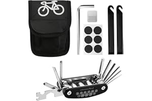 MERITAIPOLW Kit De Réparation De Vélo, Outil Multifonction 16 En 1 Avec Clé Hexagonale Et Tournevis, Outil Multifonction Portable Pour Moto, VTT, Vélo De Route, Accessoires Moto Universels
