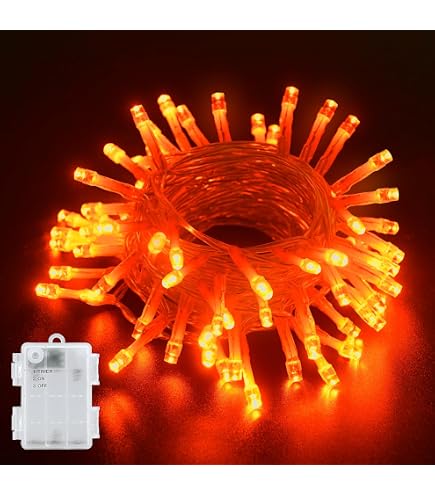 cshare Halloween Decorazioni Luci, 20M 200LED Catena Luminosa Decorative Arancioni e Viola Alimentate a Corrente con Timer & Impermeabili, Decorazioni Spettrali di Halloween da Esterno ed Interno