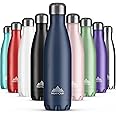 Mont-Clair Stainless Steel Water Bottle, Vacuum Insulated + BPA Free, 12h Hot & 24h Cold Drinks Bottle, Metal Water Bottle 500ml Leakproof, Ideal for Adult, Kids, Running - Dark Blue
