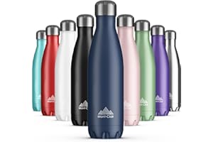 Mont-Clair Botella Agua Acero Inoxidable - Botella Termica sin BPA, 12h de Bebida Caliente y 24h de Bebida Fría, Termo agua con pared Doble Aislamiento, Botella Isotermica 500ml - Azul Marino