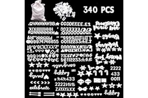 CKANDAY Set di Lettere Bianche da 340 Caratteri per lavagne intercambiabili in Feltro, Lettere da 3/4 di Pollice con Sacchetto di Stoffa Regalo Che Include Numeri, Simboli e Lettere